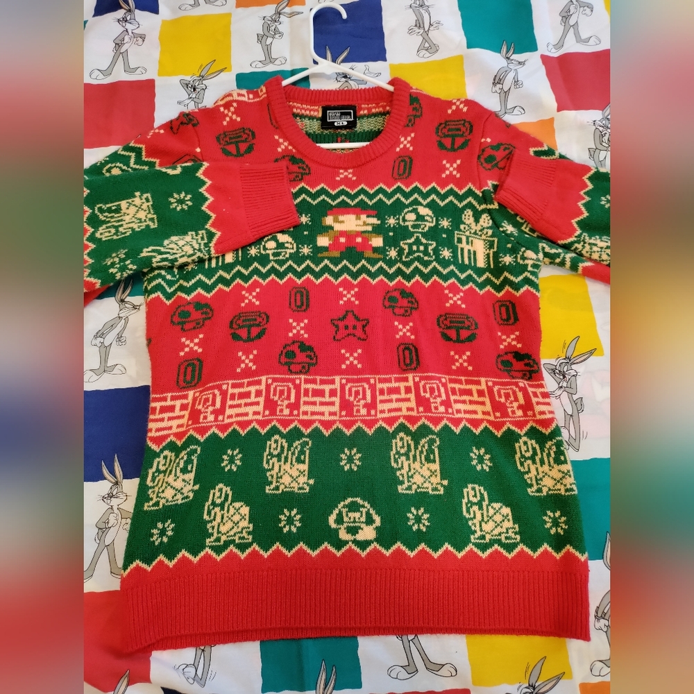 Super Mario Bros Nintendo Christmas sweater size XL